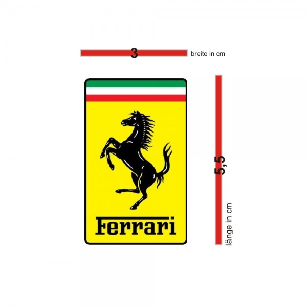 Original Ferrari Emblem / Aufkleber / Sticker Wappen 3x5,5 cm
