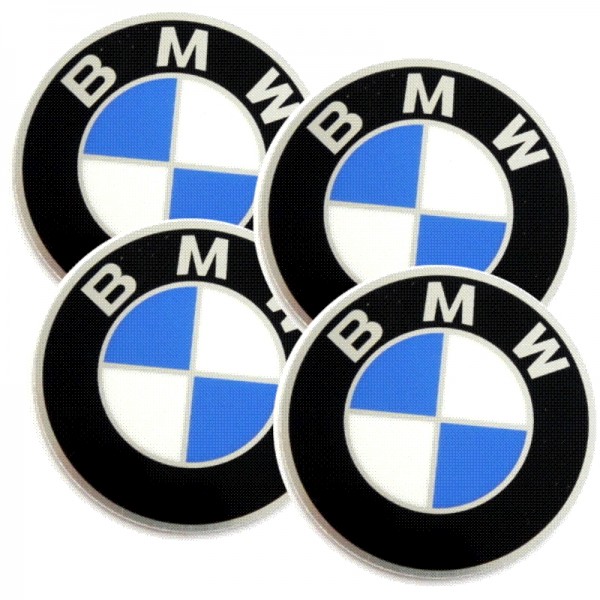 Original 4x BMW Radkappe Logo Emblem / Aufkleber / Plakette Ø 60 mm