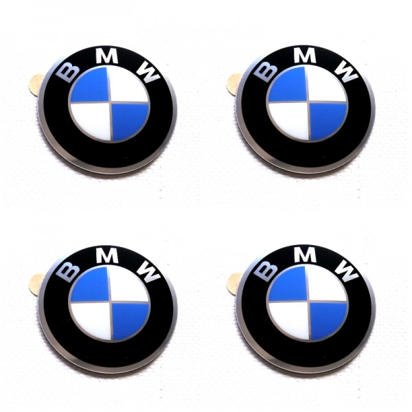 Original 4x BMW Radnabenabdeckung Logo Emblem / Aufkleber / Plakette Ø 45 mm